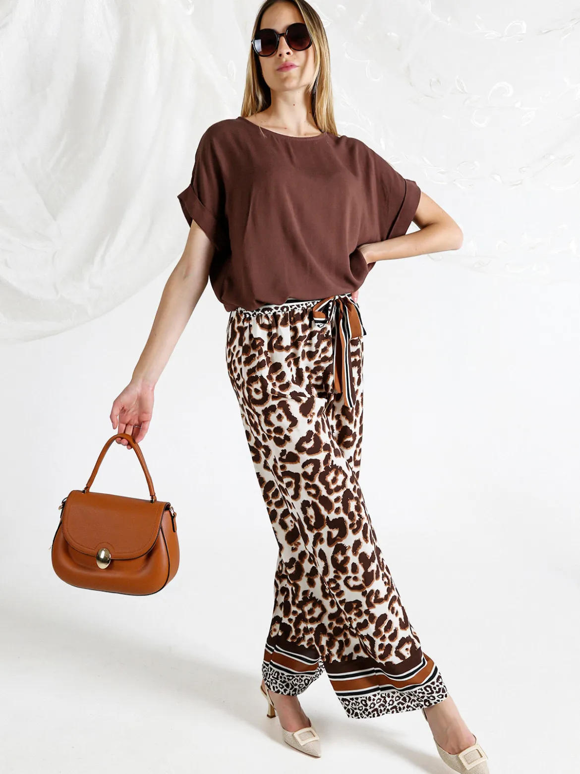 New Collection Pantaloni donna leggeri a gamba larga