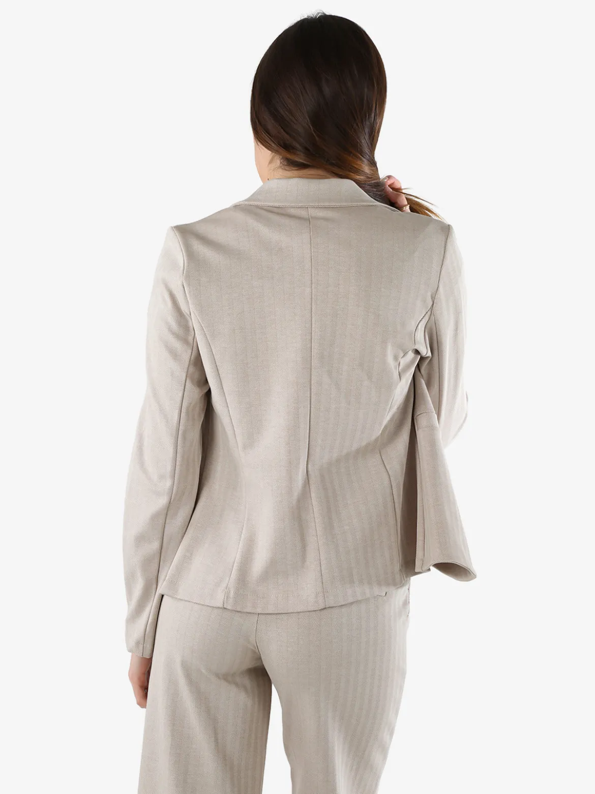 New Gj Blazer donna spigato con bottone - beige
