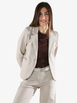 New Gj Blazer donna spigato con bottone - beige