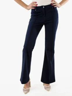 New Gj Pantaloni donna a zampa con cucitura centrale - blu scuro