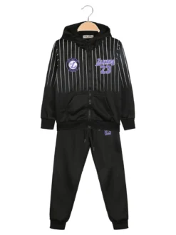 New Kids Completo tuta 2 pezzi da bambino con cappuccio - nero