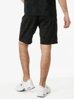 New Mentality Bermuda da uomo con coulisse e tasche frontali con zip - nero
