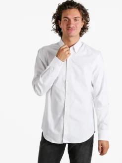 Norway Camicia da uomo in cotone a maniche lunghe - bianco