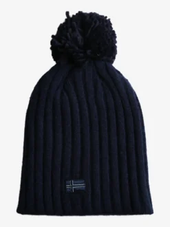 Norway Cappello donna in maglia con pompon - blu scuro