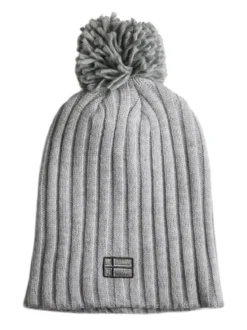 Norway Cappello donna in maglia con pompon - grigio