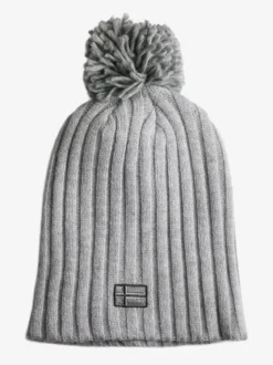 Norway Cappello donna in maglia con pompon - grigio