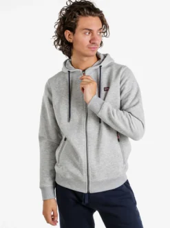 Norway Felpa da uomo con cappuccio e zip - grigio