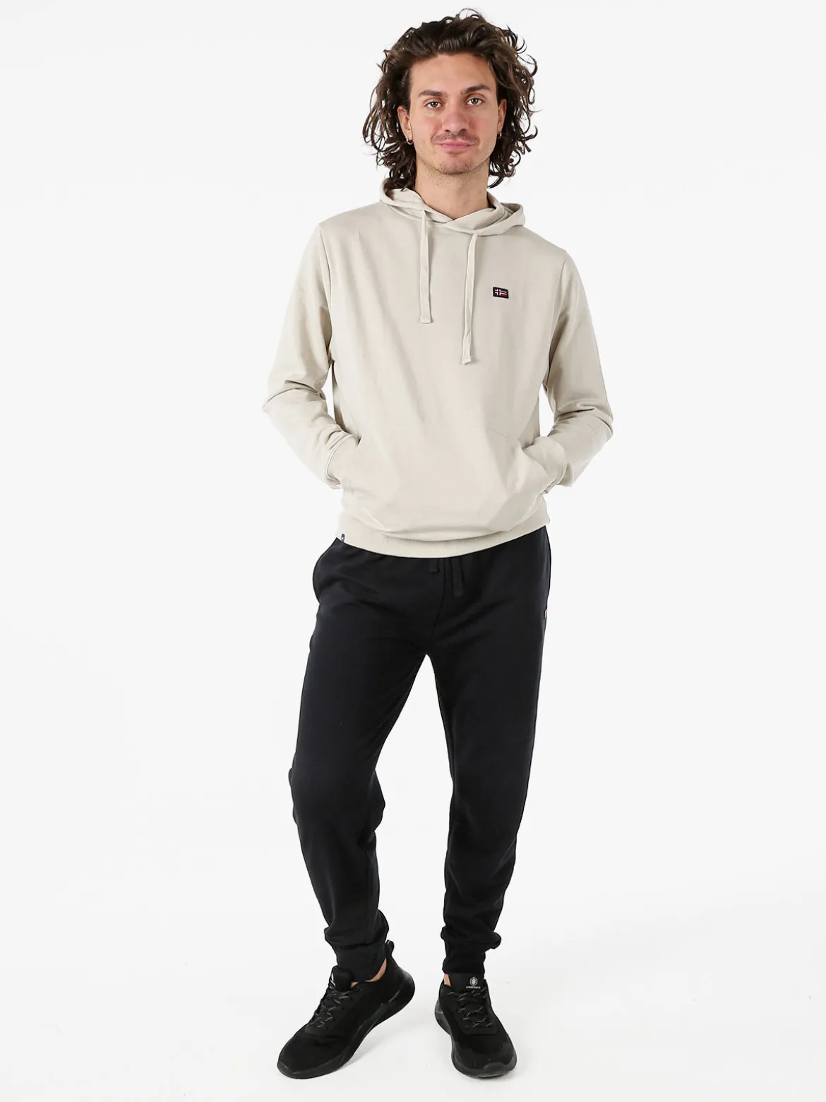 Norway Felpa da uomo con cappuccio in misto cotone - beige