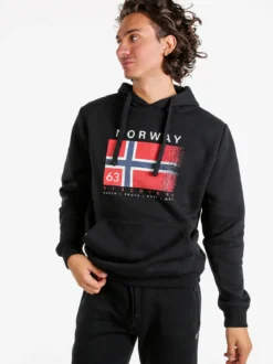 Norway Felpa da uomo con cappuccio - nero