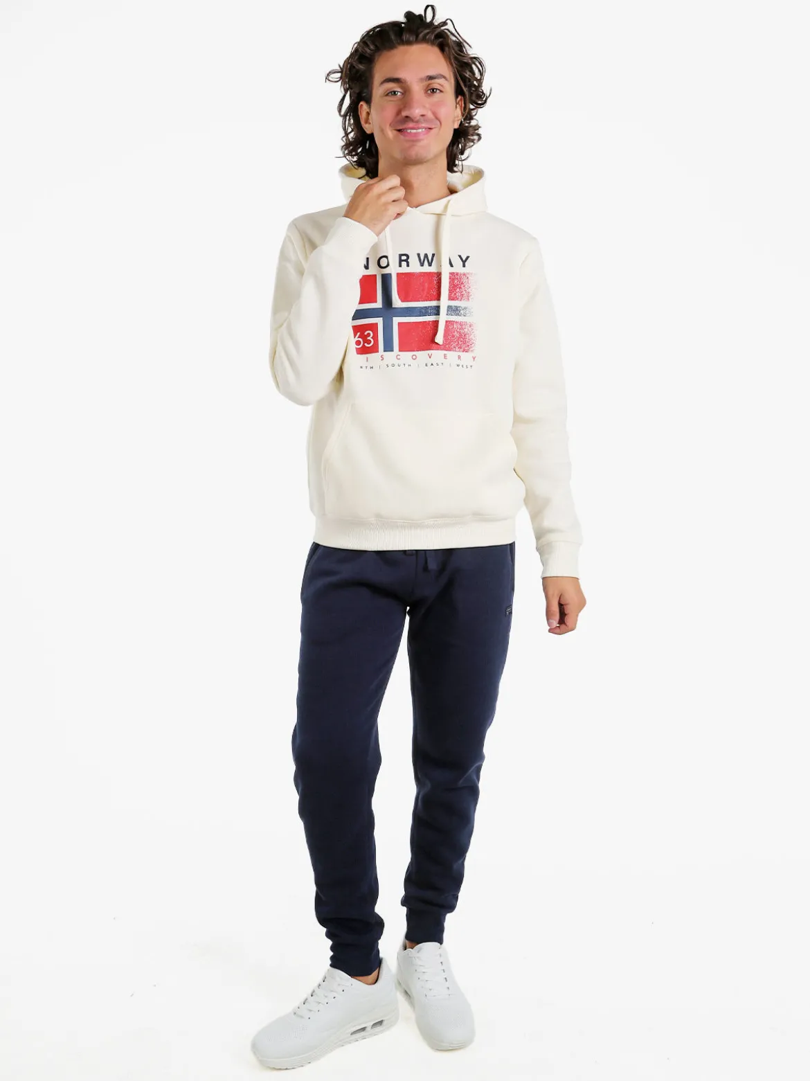 Norway Felpa da uomo con cappuccio - panna