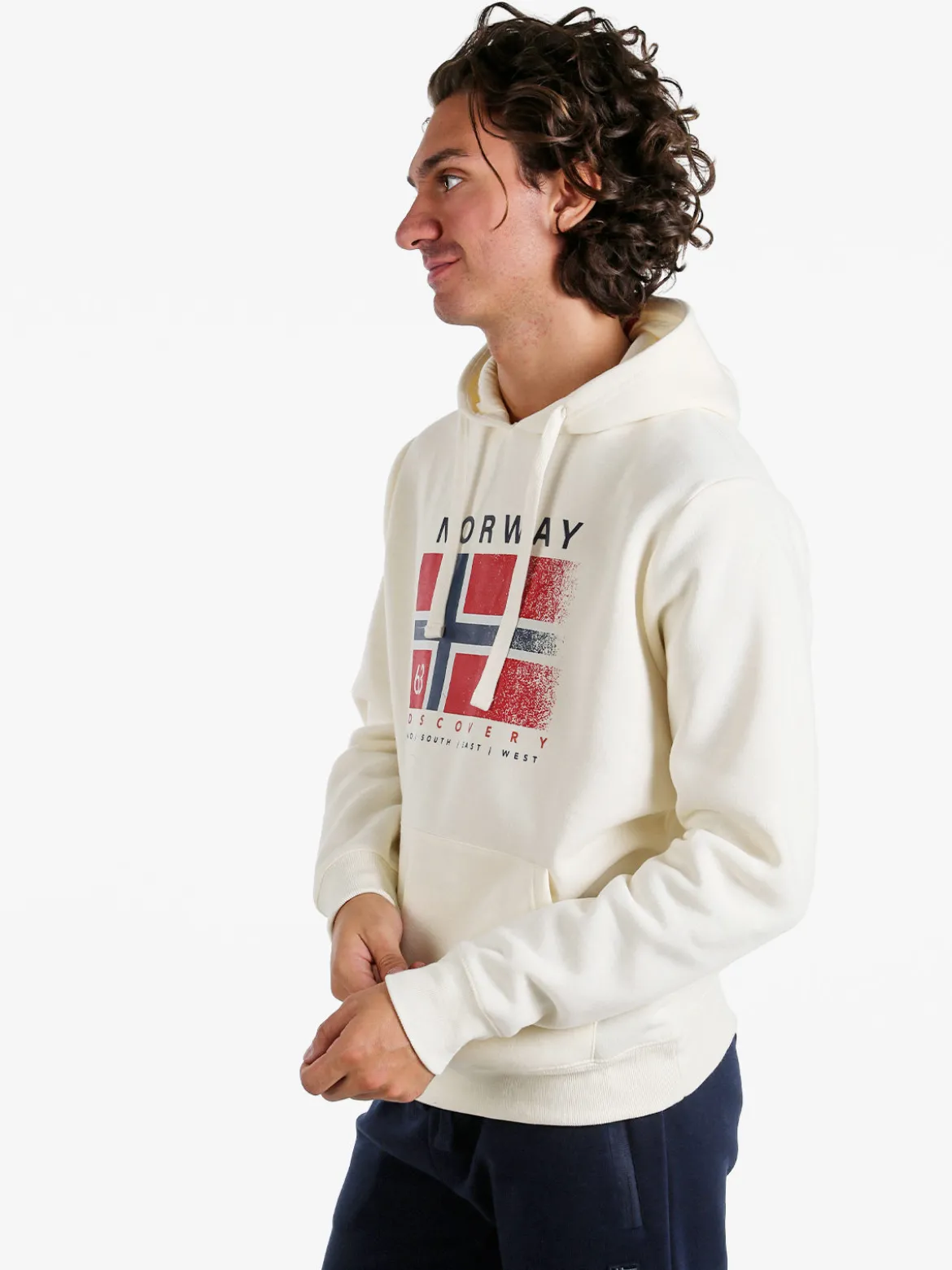 Norway Felpa da uomo con cappuccio - panna