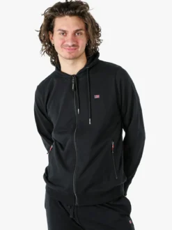 Norway Felpa da uomo full zip con cappuccio - nero