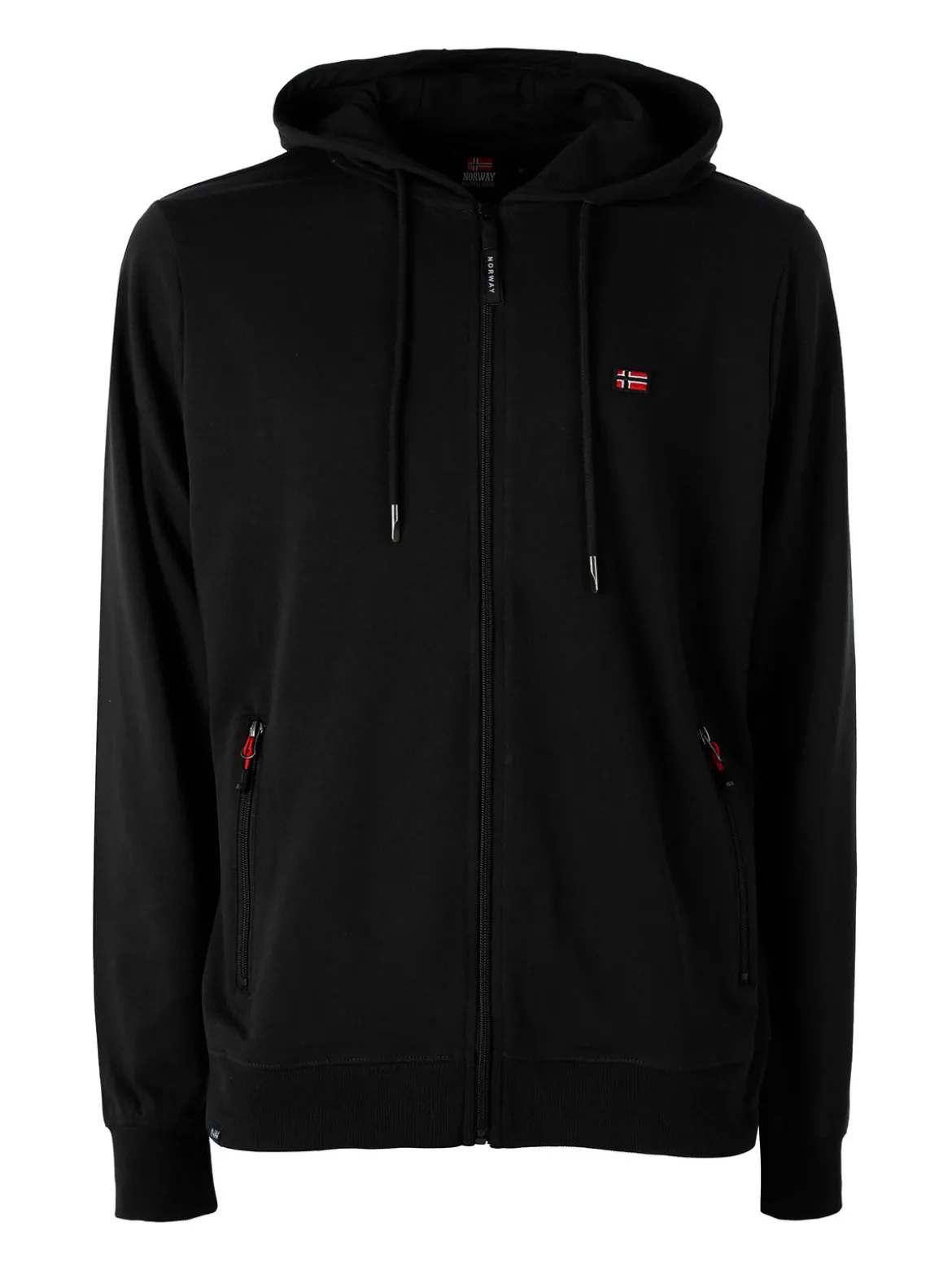 Norway Felpa da uomo full zip con cappuccio - nero