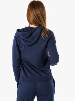 Norway Felpa donna full zip con cappuccio - blu scuro