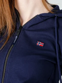 Norway Felpa donna full zip con cappuccio - blu scuro