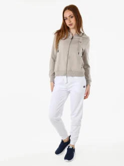 Norway Felpa donna full zip con cappuccio - sabbia