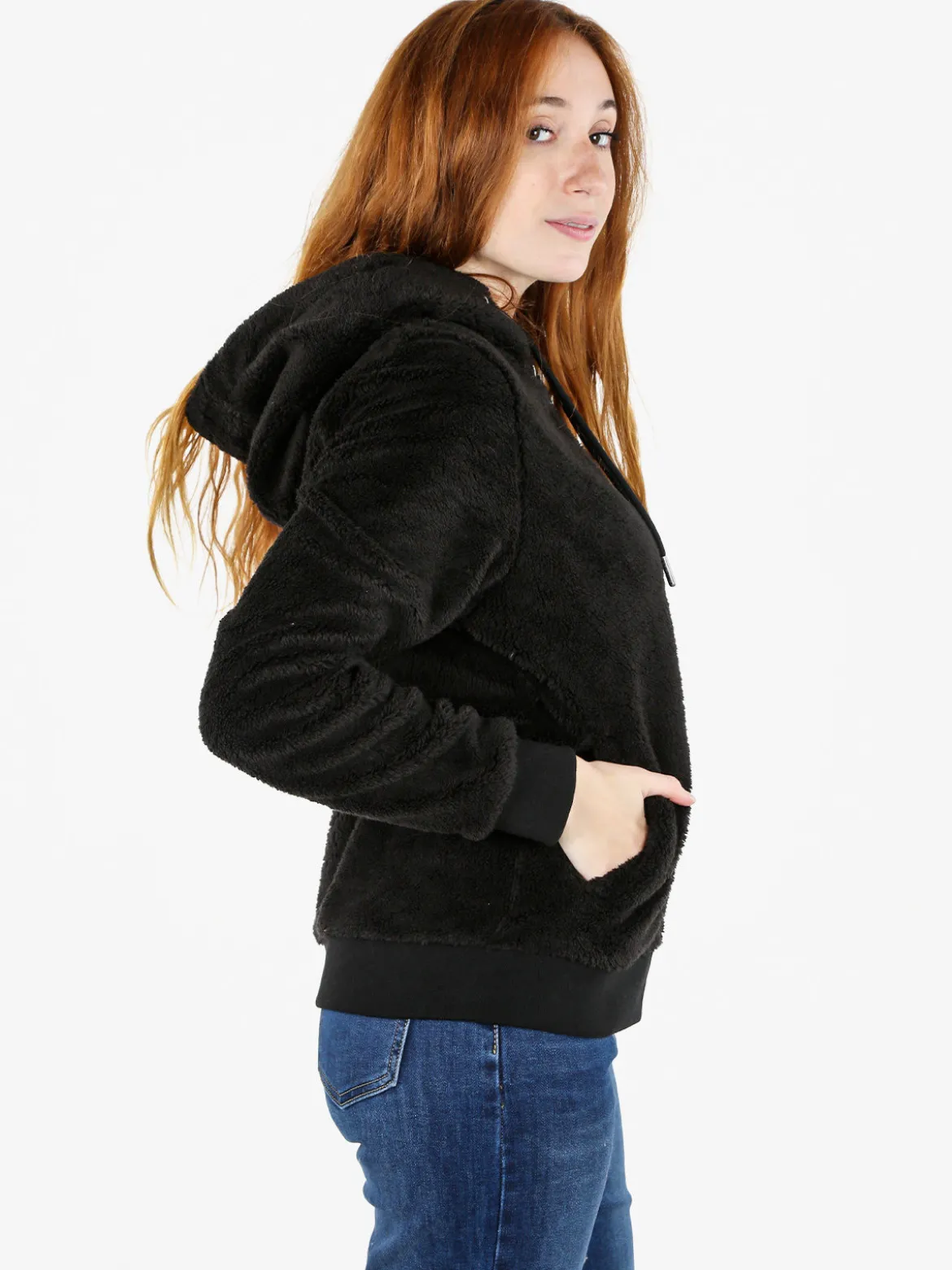 Norway Felpa donna invernale con cappuccio e zip - nero