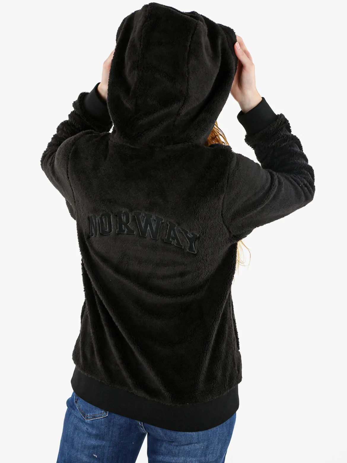 Norway Felpa donna invernale con cappuccio e zip - nero