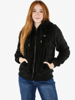 Norway Felpa donna invernale con cappuccio e zip - nero