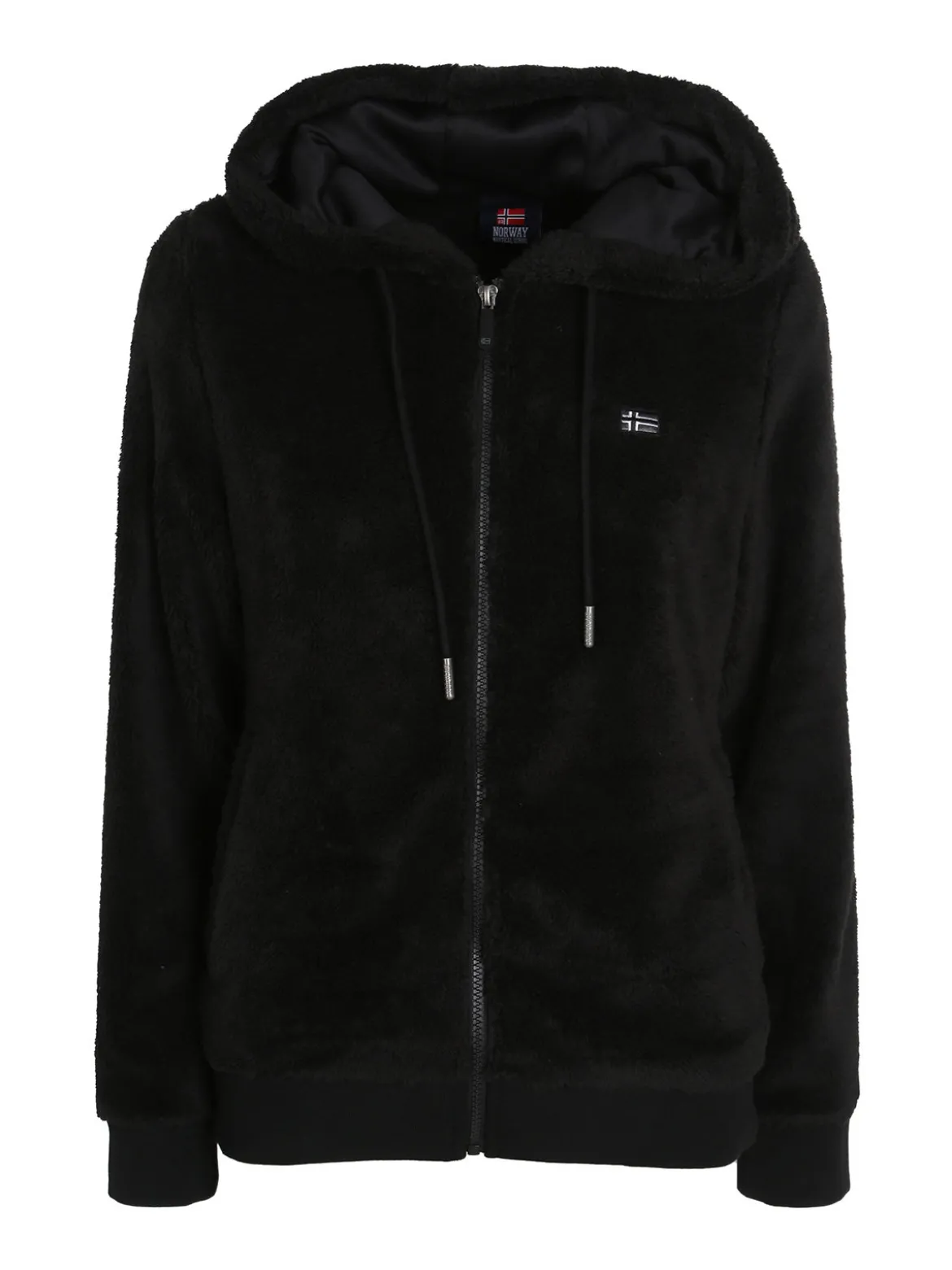 Norway Felpa donna invernale con cappuccio e zip - nero