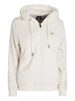 Norway Felpa donna invernale con cappuccio e zip - panna