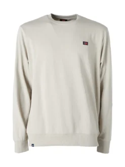 Norway Felpa girocollo da uomo in misto cotone con logo - beige