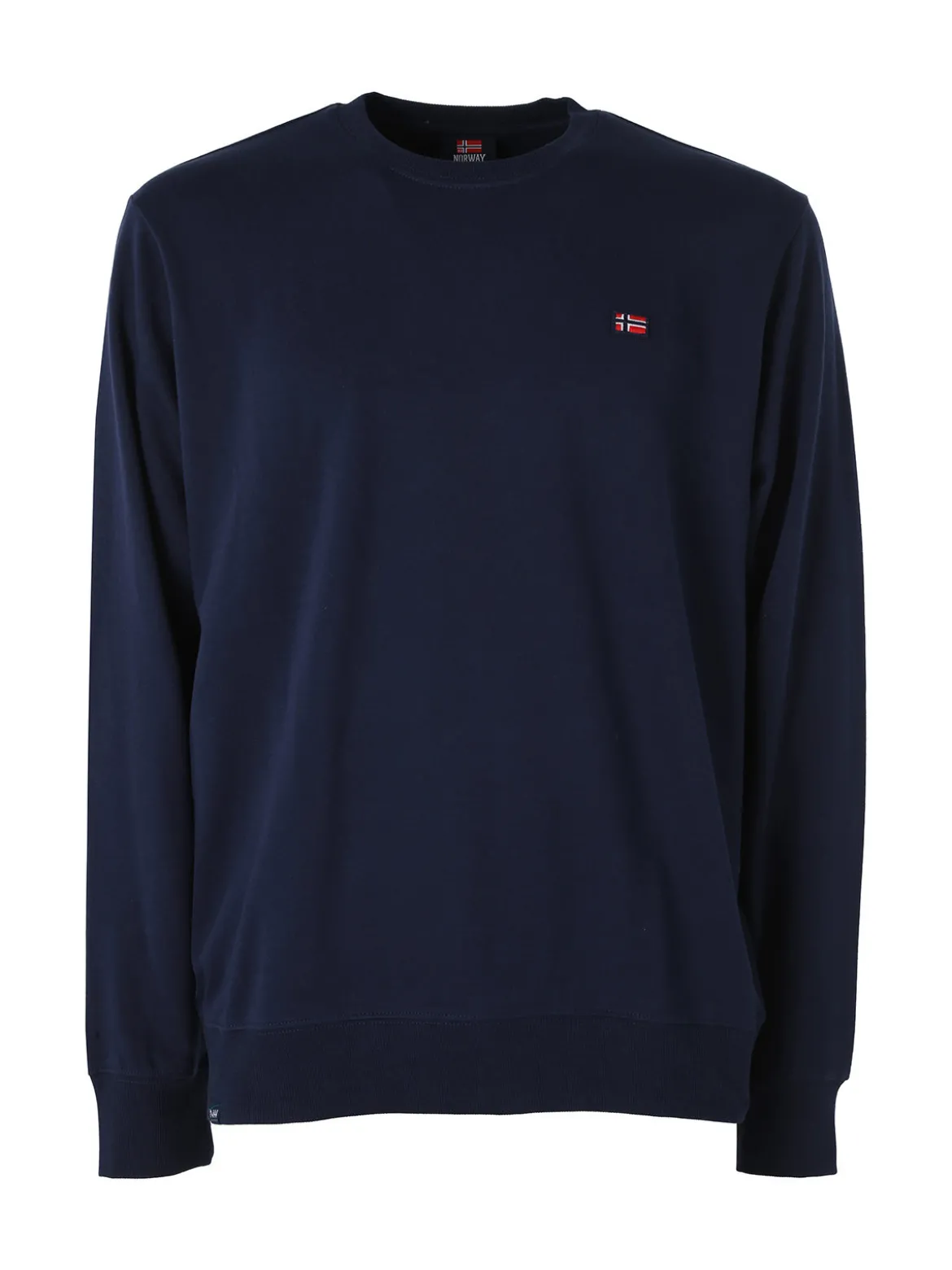 Norway Felpa girocollo da uomo in misto cotone con logo - blu scuro