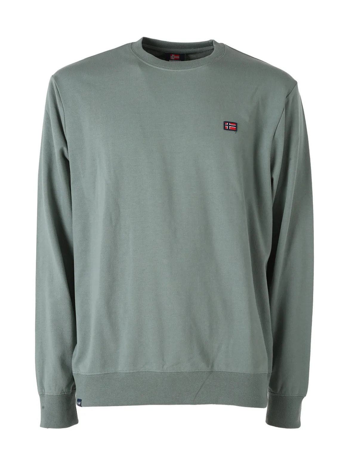 Norway Felpa girocollo da uomo in misto cotone con logo - pistacchio
