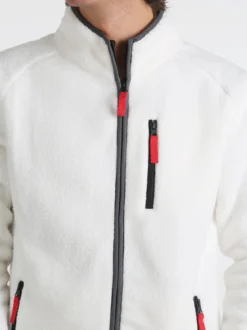 Norway Felpa in pile da uomo con zip intera - bianco