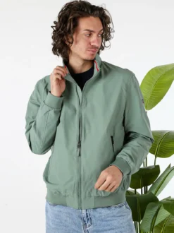Norway Giacca a vento da uomo con zip - pistacchio