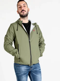 Norway Giacca a vento da uomo impermeabile con cappuccio e zip