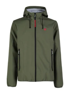 Norway Giacca a vento da uomo impermeabile con cappuccio e zip