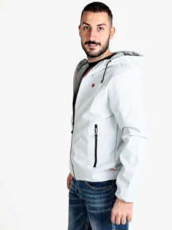 Norway Giacca a vento da uomo impermeabile con cappuccio e zip