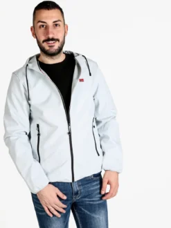 Norway Giacca a vento da uomo impermeabile con cappuccio e zip