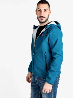 Norway Giacca a vento da uomo impermeabile con cappuccio e zip