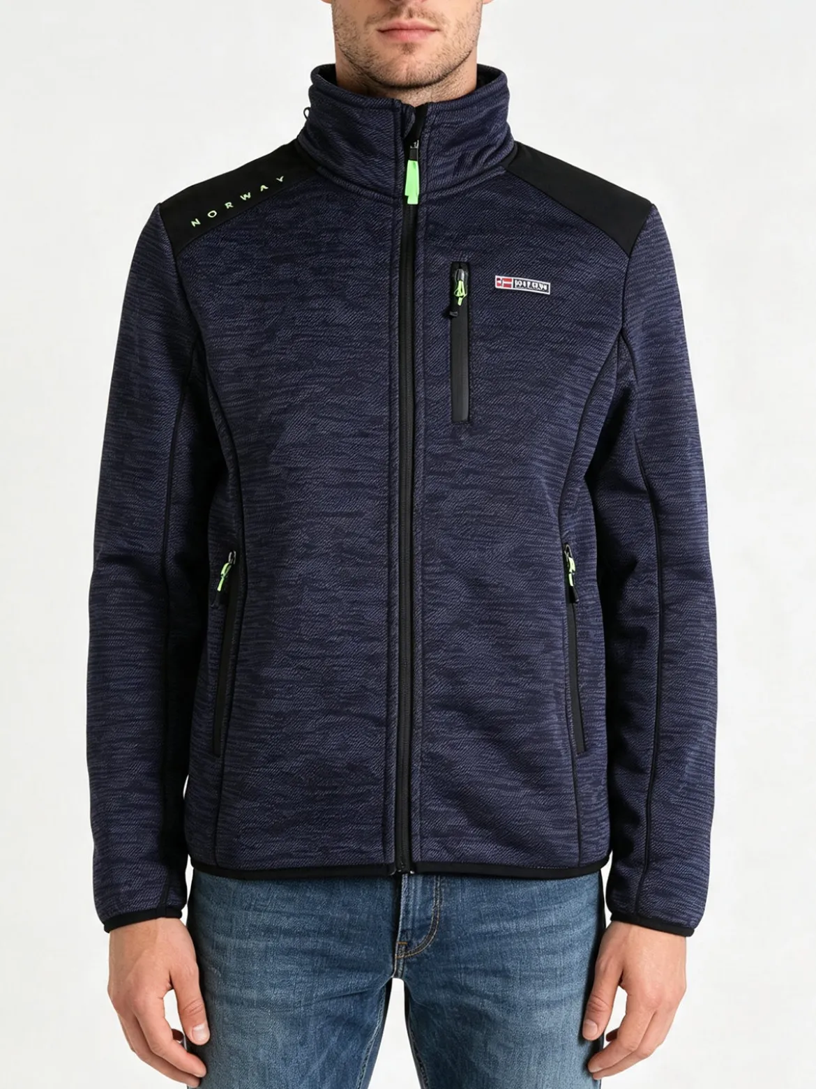 Norway Giacca felpa invernale da uomo con zip - blu scuro