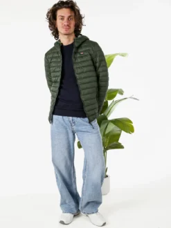 Norway Giubbino da uomo modello 100 grammi con cappuccio e zip - militare