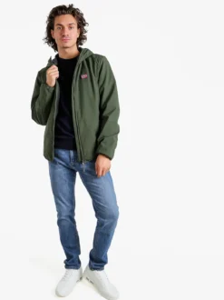 Norway Giubbotto impermeabile da uomo con cappuccio e zip - militare