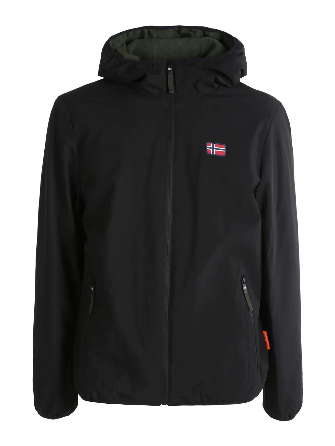 Norway Giubbotto impermeabile da uomo con cappuccio e zip - nero