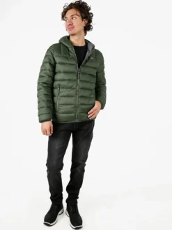 Norway Giubbotto piumino da uomo con cappuccio e zip - militare