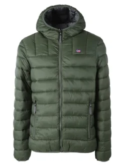 Norway Giubbotto piumino da uomo con cappuccio e zip - militare