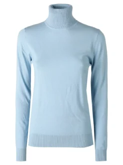Norway Maglia dolcevita donna in tinta unita - azzurro