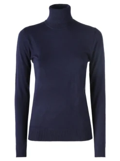 Norway Maglia dolcevita donna in tinta unita - blu scuro