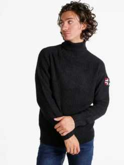 Norway Maglione dolcevita da uomo in misto lana - blu scuro