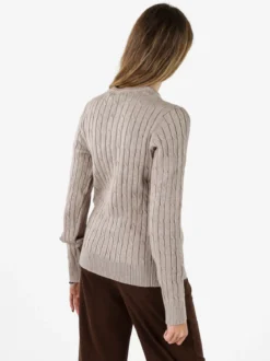 Norway Maglione girocollo da donna a trecce - sabbia