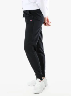 Norway Pantaloni tuta da donna in cotone con coulisse e polsini - nero
