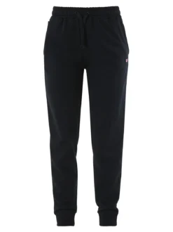 Norway Pantaloni tuta da donna in cotone con coulisse e polsini - nero
