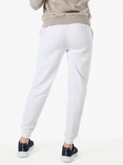 Norway Pantaloni tuta da donna in cotone con coulisse e polsini - bianco