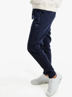 Norway Pantaloni tuta da uomo felpati con polsini - blu scuro