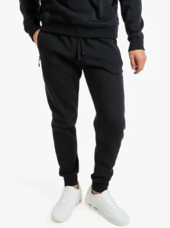 Norway Pantaloni tuta da uomo felpati con polsini - nero
